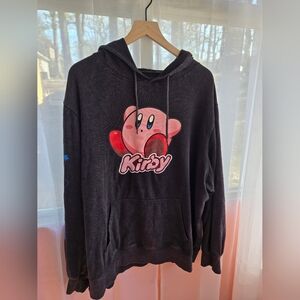 Kirby Graphic Hoodie - Black with Pink Character
